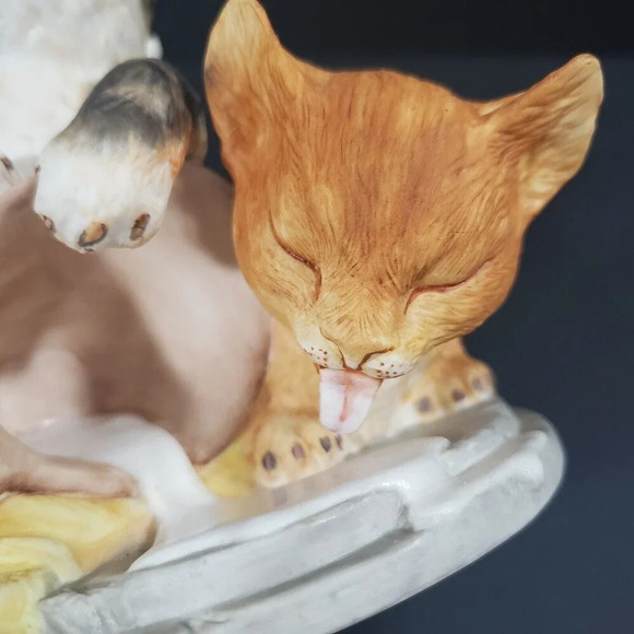 FRANKLIN Mint "Mischief" Cat Figurine Spilled Milk By Gail Ferretti Vintage Cat - Picture 7 of 11